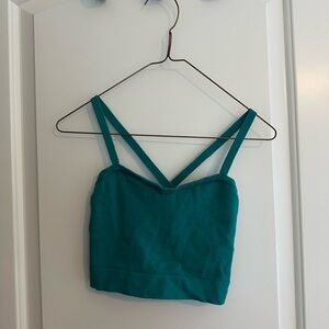 American Apparel teal knit crop bra top in Small